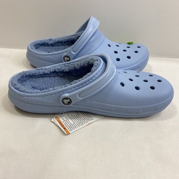 Crocs Clogs Men\'s 12 Blue Calcite Fuzzy Warm Classic Lined Beach Sandal Shoes main image 7